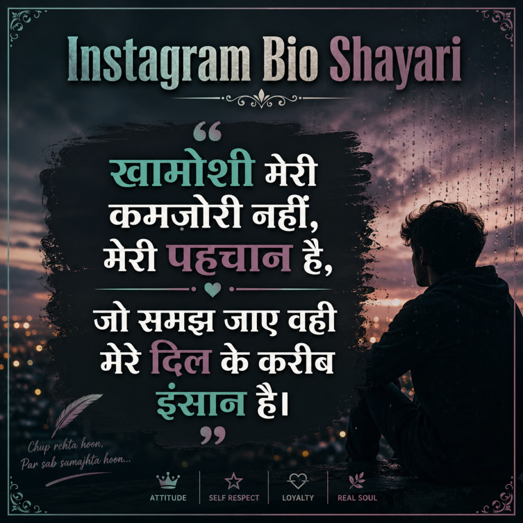 Instagram Bio Shayari in Hindi: Attitude, Love & Life