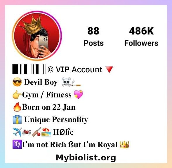 Instagram VIP Bio Stylish Font Style For Boys
