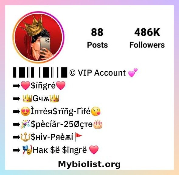 Instagram VIP Bio Stylish Font Style For Boys