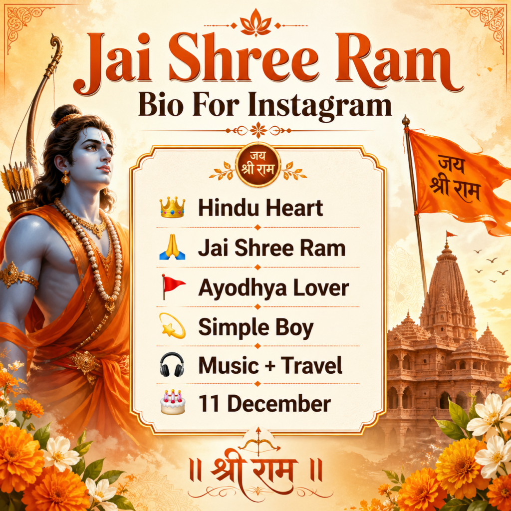 Jai Shree Ram Bio For Instagram